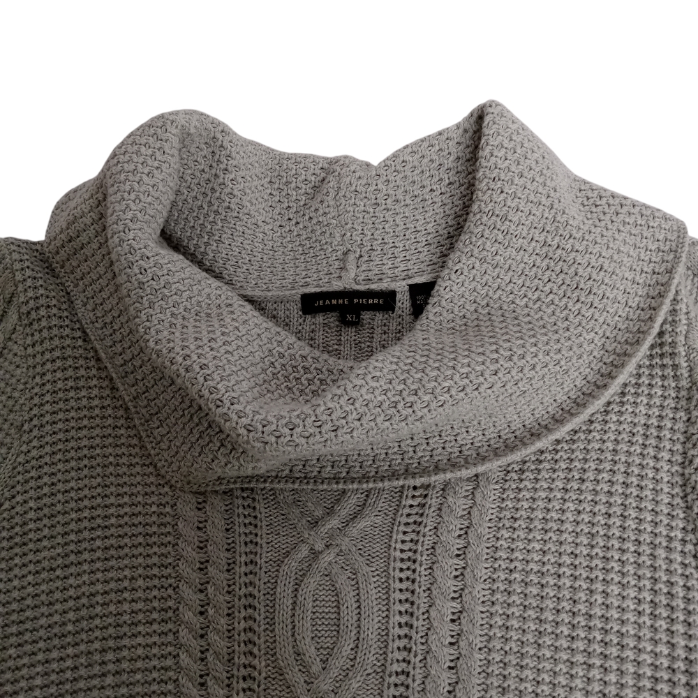 JEANNE PIERRE Light Gray Cowl Neck Sweater XL NWT - Picture 5 of 10
